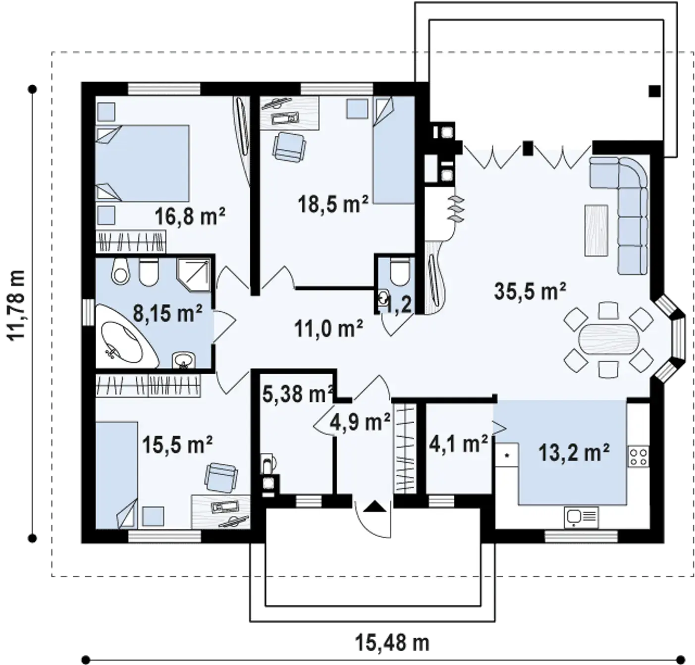 1-ий поверх 142,8 / 142,8 m²