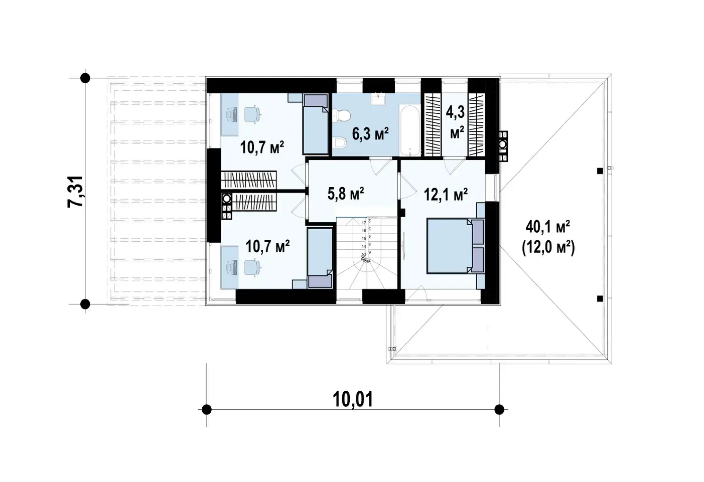 Горище 49,9 / 61,9 m²